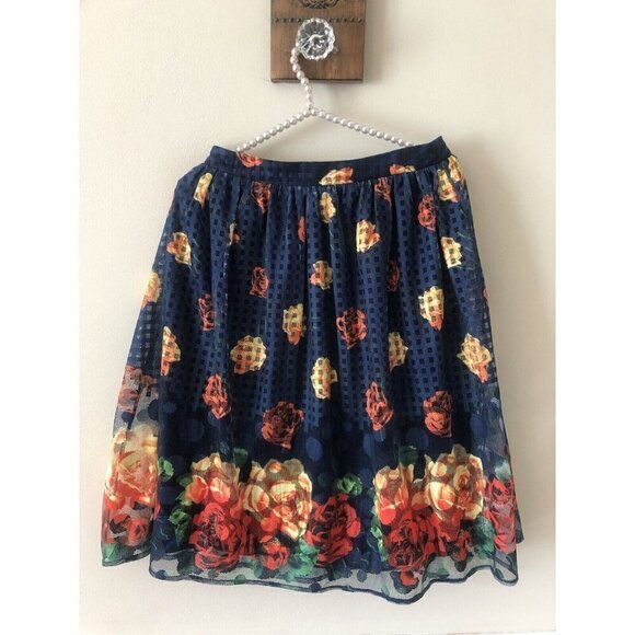 NWT Anthropologie Sunday in Brooklyn Size S Blue Floral Summer Bouquet Skirt - Picture 4 of 6